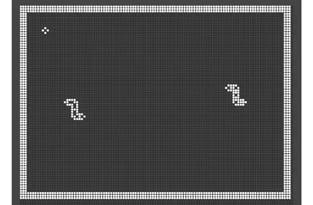 Game-Klassiker Snake auf dem Flip-Dot-Titleimage